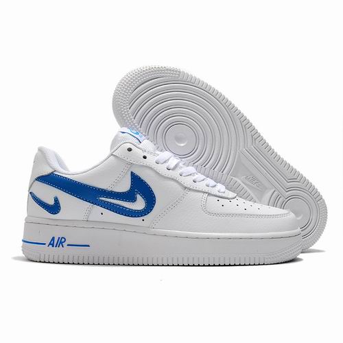 Cheap Nike Air Force 1 White Blue Shoes Men and Women-68